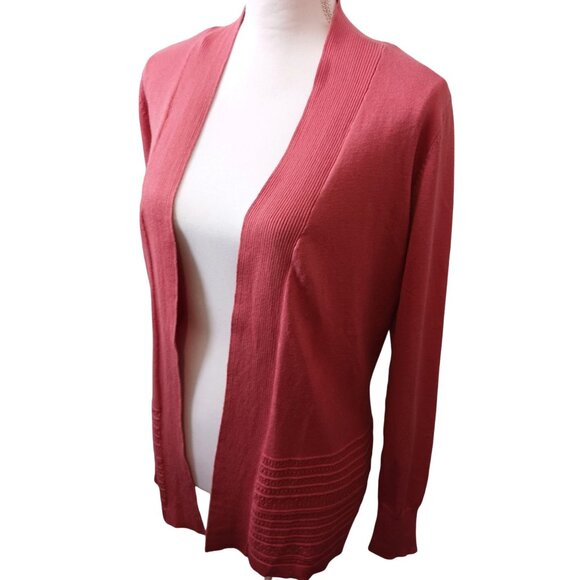 NEW Lety & Me Coral Gabby Pointelle Open Front Knit Cardigan‎ Size S - Picture 3 of 10